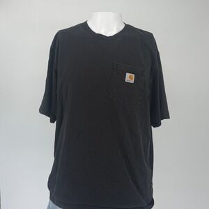 Carhartt Mens Loose Fit Pocket T-Shirt Black Short Sleeve Cotton Work Tee XL